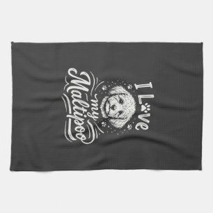I Love My Maltipoo Dog Lover Tea Towel