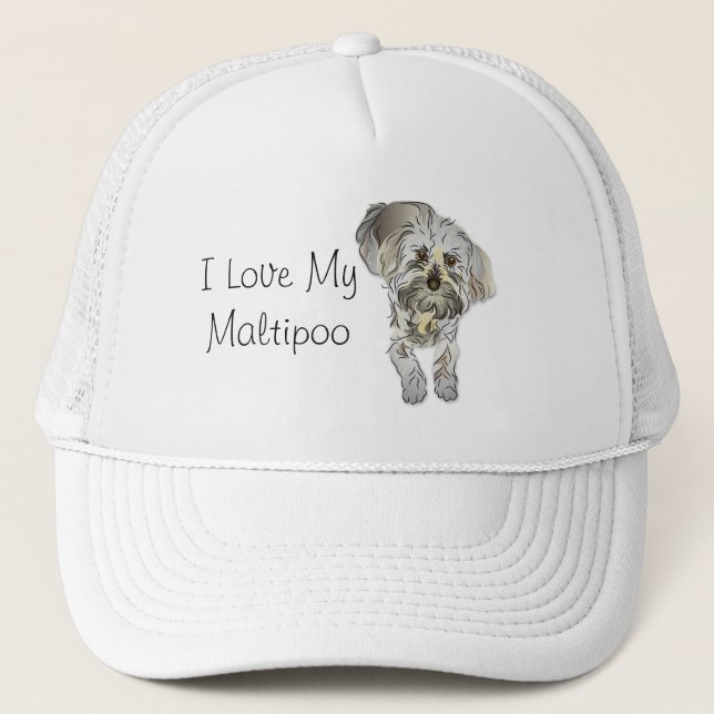 I Love My Maltipoo Trucker Hat (Front)