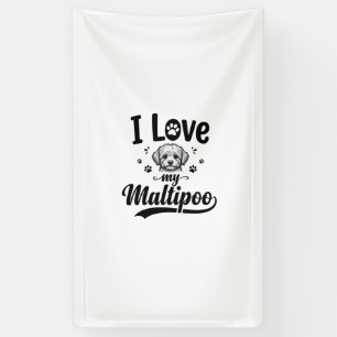 I Love My Maltipoo Vintage Engraving Dog Design_1 Banner