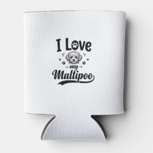 I Love My Maltipoo Vintage Engraving Dog Design_1 Can Cooler