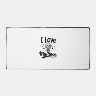 I Love My Maltipoo Vintage Engraving Dog Design_1 Desk Mat