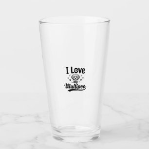 I Love My Maltipoo Vintage Engraving Dog Design_1 Glass