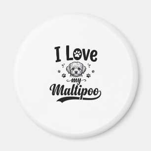 I Love My Maltipoo Vintage Engraving Dog Design_1 Magnet