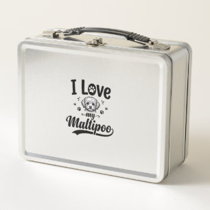 I Love My Maltipoo Vintage Engraving Dog Design_1 Metal Lunch Box