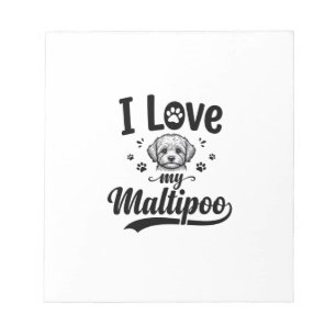 I Love My Maltipoo Vintage Engraving Dog Design_1 Notepad