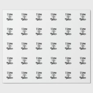 I Love My Maltipoo Vintage Engraving Dog Design_1 Wrapping Paper