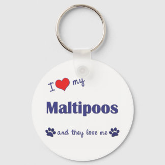 I Love My Maltipoos (Multiple Dogs) Key Ring
