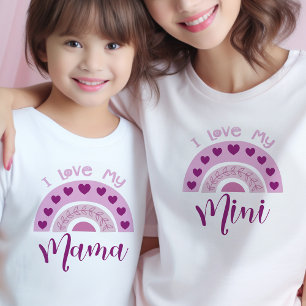 I love my Mama Boho Rainbow Matching Mini Mama Toddler T-Shirt