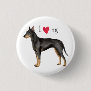 I Love my Manchester Terrier 3 Cm Round Badge