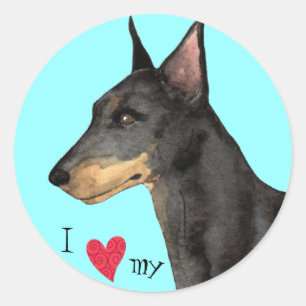 I Love my Manchester Terrier Classic Round Sticker