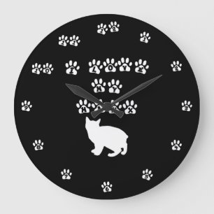 I Love My Manx--White Text Large Clock