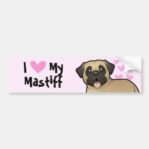 I Love My Mastiff / Bullmastiff Bumper Sticker