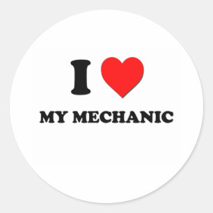 I love My Mechanic Classic Round Sticker