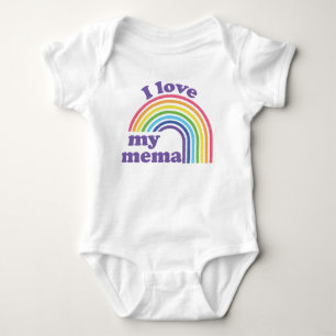 I Love My Mema - Cute Rainbow Baby Bodysuit