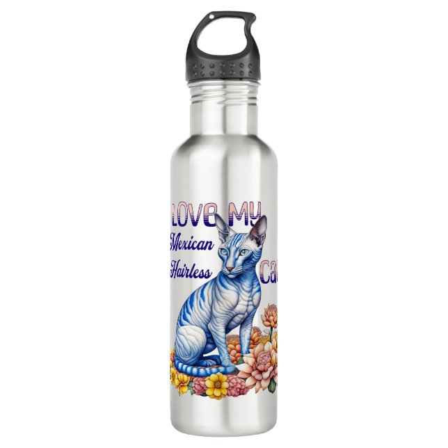 I Love my Mexican Hairless Cat 710 Ml Water Bottle (Front)