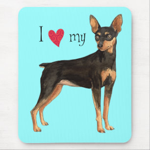 I Love my Min Pin Mouse Mat