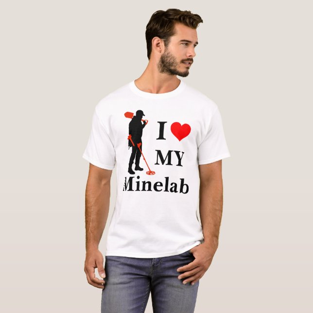 I Love My Minelab metal detecting shirt (Front Full)