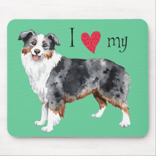 I Love my Mini American Shepherd Mouse Mat