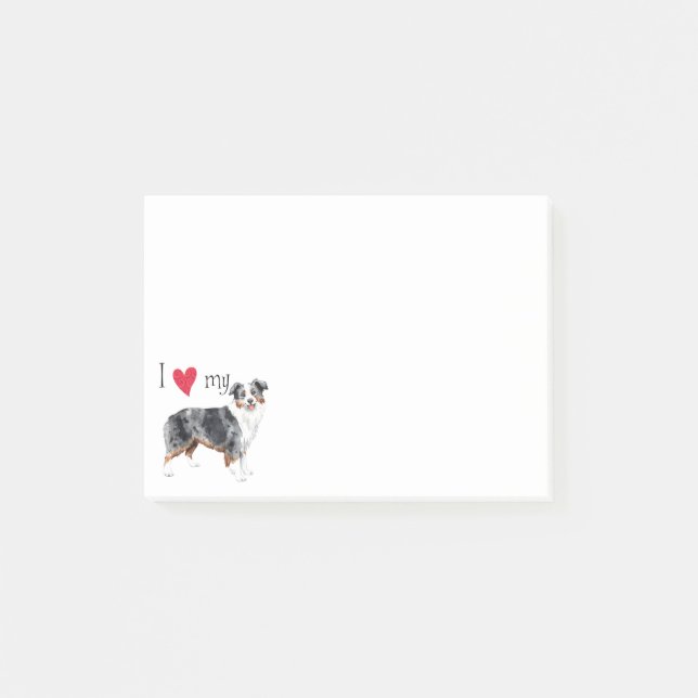 I Love my Mini American Shepherd Post-it Notes (Front)