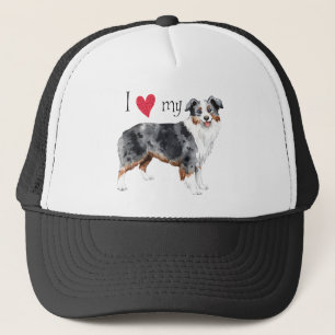 I Love my Mini American Shepherd Trucker Hat