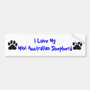 I Love My Mini Australian Shepherd Bumper Sticker