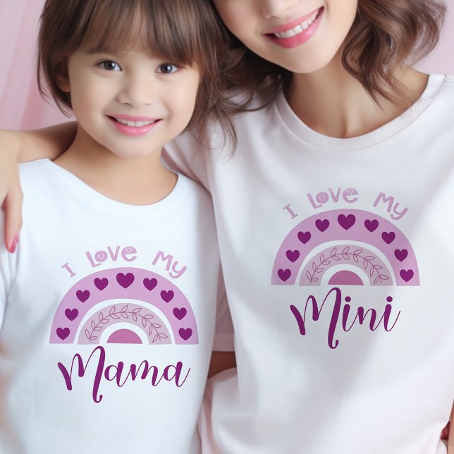 I love my Mini Boho Rainbow Matching Mama Mini T-Shirt (Mommy and Me tees with sweet rainbow design .. mom and kid shirts sold separately)