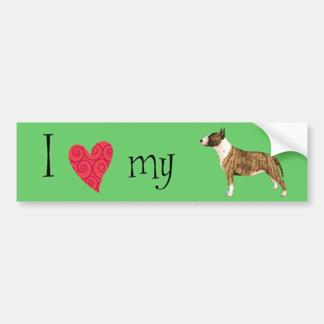 I Love my Mini Bull Terrier Bumper Sticker (Front)