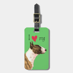 I Love my Mini Bull Terrier Luggage Tag