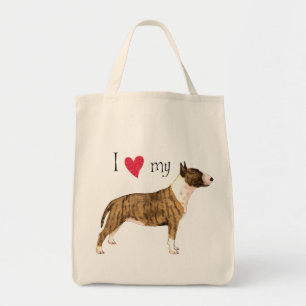 I Love my Mini Bull Terrier Tote Bag