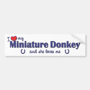 I Love My Miniature Donkey (Female Donkey) Bumper Sticker