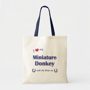 I Love My Miniature Donkey (Female Donkey) Tote Bag