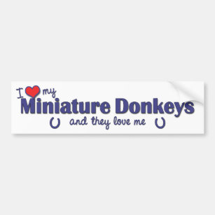 I Love My Miniature Donkeys (Multiple Donkeys) Bumper Sticker