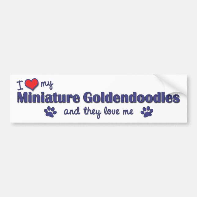 I Love My Miniature Goldendoodles (Multiple Dogs) Bumper Sticker (Front)