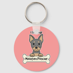 I Love My Miniature Pinscher Key Ring