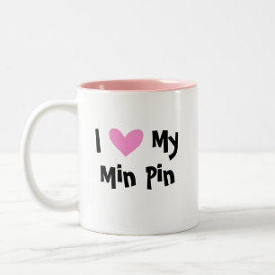 I Love My Miniature Pinscher / Manchester Terrier Two-Tone Coffee Mug