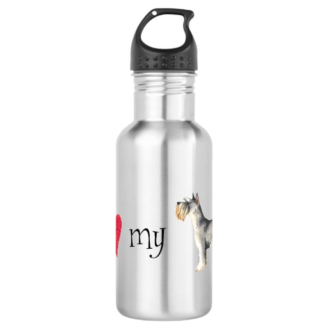 I Love my Miniature Schnauzer 532 Ml Water Bottle (Front)