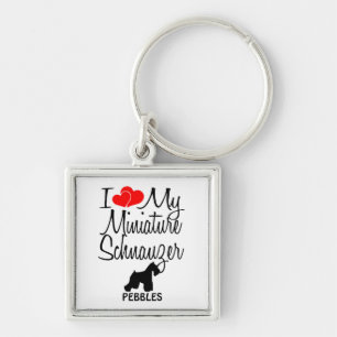 I Love My Miniature Schnauzer Dog Key Ring