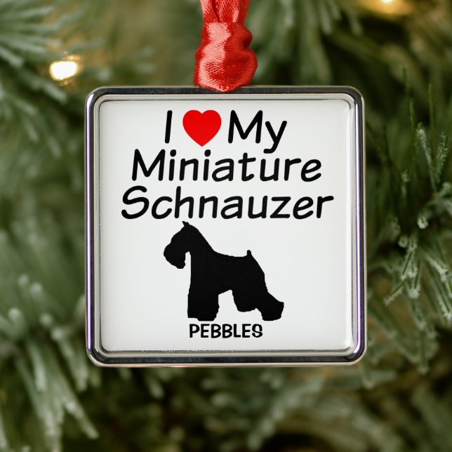 I Love My Miniature Schnauzer Dog Metal Tree Decoration (Tree)