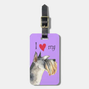 I Love my Miniature Schnauzer Luggage Tag