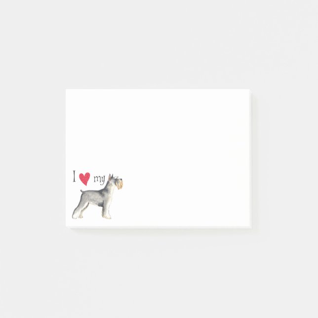 I Love my Miniature Schnauzer Post-it Notes (Front)