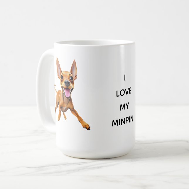 I LOVE MY MINPIN minpin miniature pinscher dog dad Coffee Mug (Front Left)