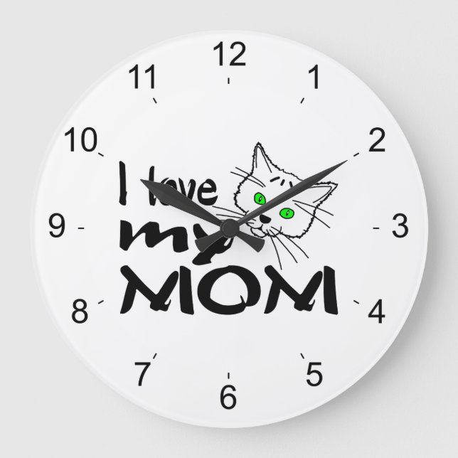 I Love My Mom Large Clock (Front)