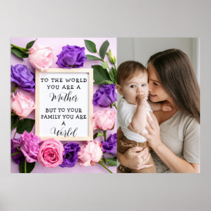 I Love My Mom Mother's day Floral Keepsake Poster