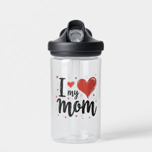 I Love My Mom Sweet Heart Kids  Water Bottle
