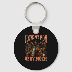 I Love My Mom Very Much Funny Skeleton Meme  Key Ring