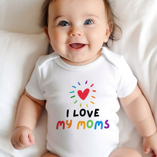 I love my Moms Pride Day adorable  Baby Bodysuit