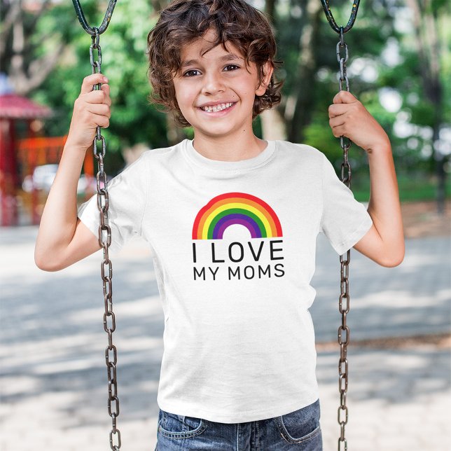 I Love My Moms Rainbow Gay Pride T-Shirt (Creator Uploaded)