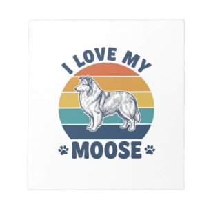 I Love My Moose Dog Retro Engraving Design_1 Notepad