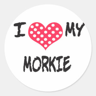 I love my Morkie Classic Round Sticker