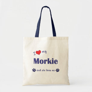 I Love My Morkie (Female Dog) Tote Bag